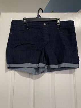 Time and Tru Navy Rolled Cuff Jean Shorts